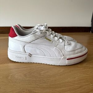 Puma White Sneakers with Red Highlights